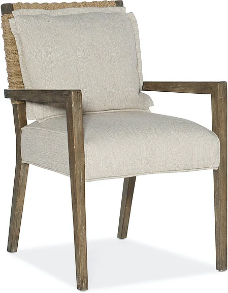 Hooker Furniture Sundance Woven Back Arm Chair (Set of 2) in Dark Wood 6015-75301-89