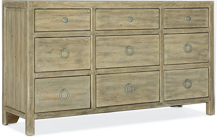 Hooker Furniture Surfrider Nine-Drawer Dresser in Light Wood 6015-90202-80