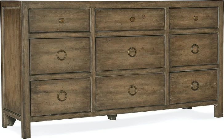 Hooker Furniture Sundance Nine-Drawer Dresser in Dark Wood 6015-90202-89