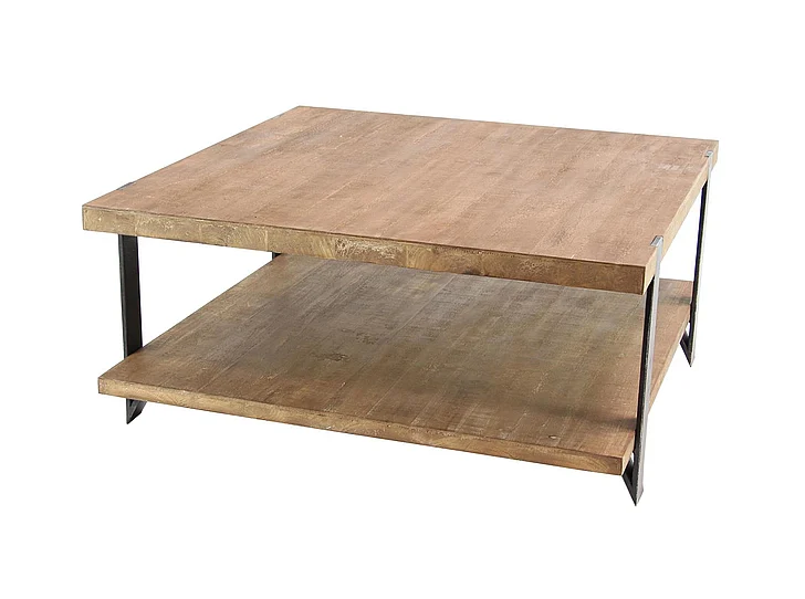 UMA Brown Wood 1 Shelf Living Room Coffee Table, 40" x 40" x 19" | 60222