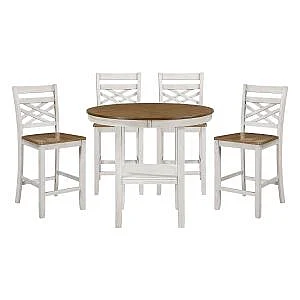 Homelegance Tyler 5-Piece Pack Counter Height Set 6022WH-36