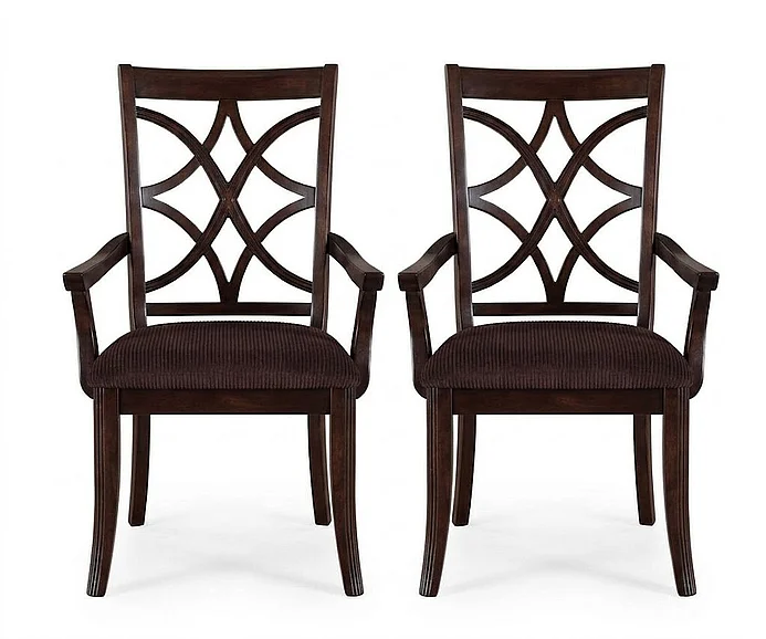 Acme Keenan Dining Arm Chairs (Set of 2) in Dark Walnut 60258