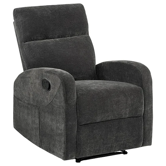 Coaster Hamilton Chenille Upholstered Manual Glider Recliner in Charcoal Grey 603376