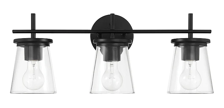 Craftmade Connell 3 Light Vanity in Flat Black 60403-FB