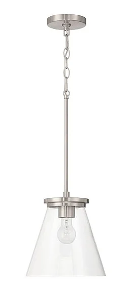 Craftmade Connell 1 Light Pendant in Brushed Polished Nickel 60492-BNK