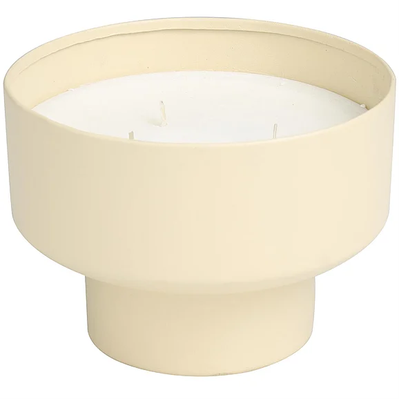 UMA Light Brown Metal Sweet Bamboo Scented Matte 50 oz 3 Wick Decorative Candle with White Wax, 7" x 7" x 5" | 60540 CLOSEOUT