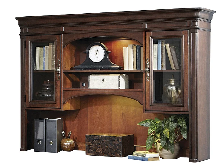 Liberty Brayton Manor Jr Executive Credenza Hutch in Cognac