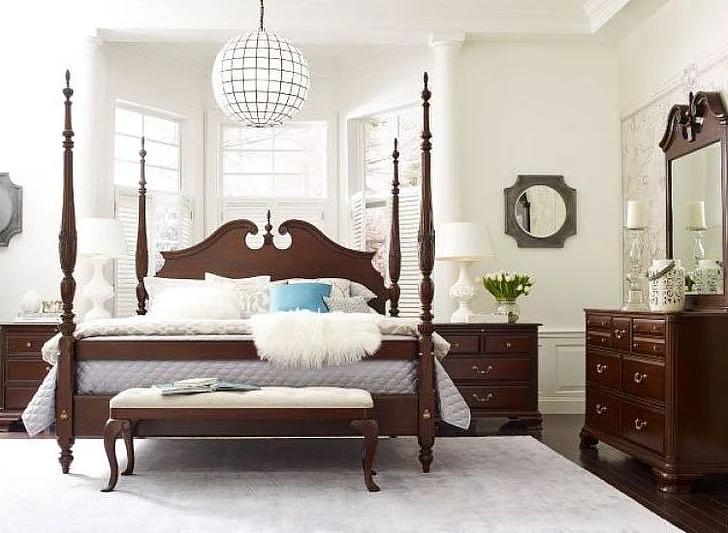 Kincaid Hadleigh 4pc Rice Carved Bedroom Set