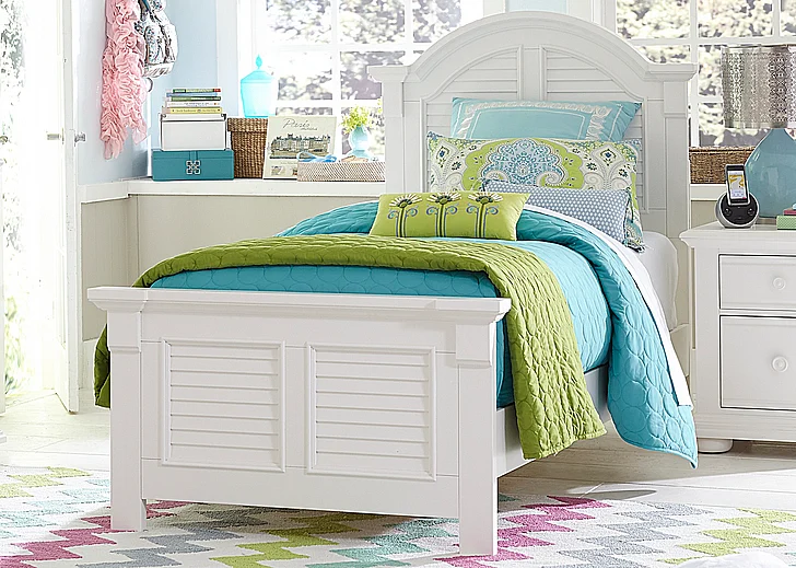 Liberty Furniture Summer House Twin Panel Bed in Oyster White 607-BRT