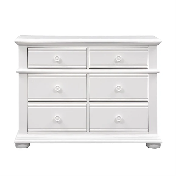Liberty Furniture Summer House 6 Drawer Dresser in Oyster White 607-BR30