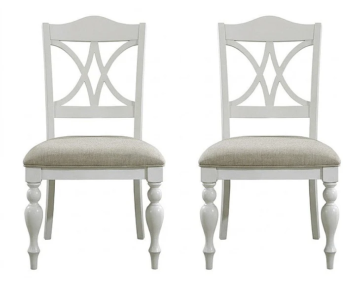 Liberty Furniture Summer House Slatback Side Chair in Oyster White (Set of 2) 607-C9001S