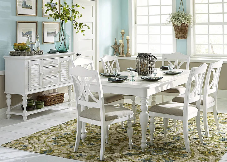 Liberty Furniture Summer House 7pc Rectangular Dining Set in Oyster White