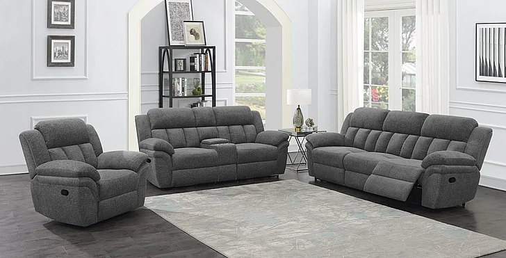 Coaster Furniture Bahrain 2-Piece Motion Living Room Set in Gray