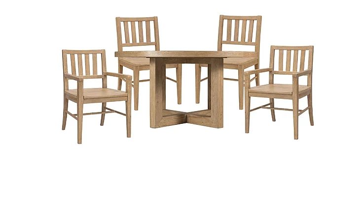 Hooker Furniture Driftwood 5pc 60"Round Dining Set in Light Wood