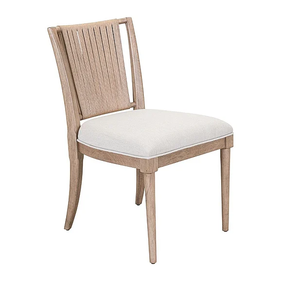 Liberty Furniture Sheridan Pointe Corded Back Side Chair in Vintage Natural (Set of 2) 611-C9001S