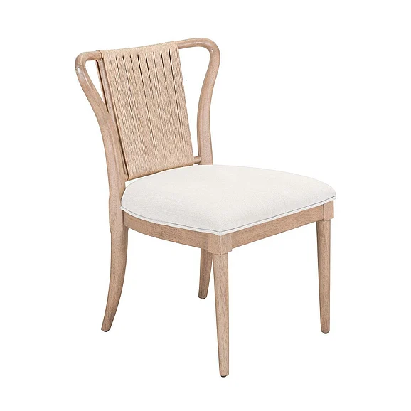 Liberty Furniture Sheridan Pointe Shaped Corded Back Side Chair in Vintage Natural (Set of 2) 611-C9501S