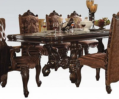 Acme Versailles Pedestal Dining Table in Cherry Oak 61100