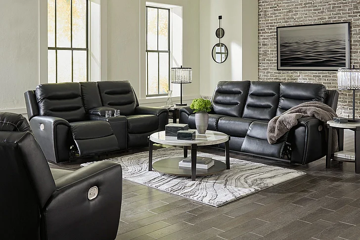 Warlin 2-Piece Power Reclining Living Room Set in Black