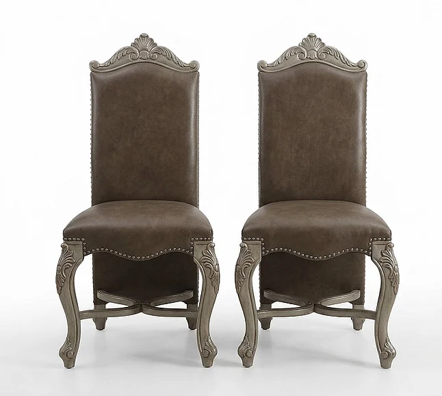 Acme Versailles Counterheight Chair in Bone White (Set of 2)