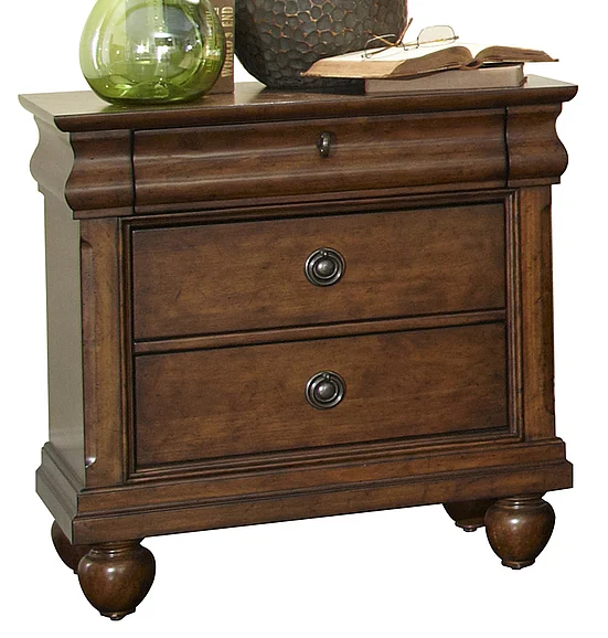 Liberty Furniture Rustic Traditions 3 Drawer Nightstand in Rustic Cherry 589-BR61