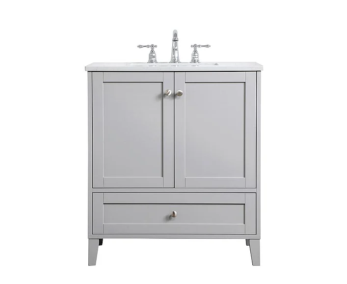 Elegant 30 In. Single Bathroom Vanity in Grey VF18030GR