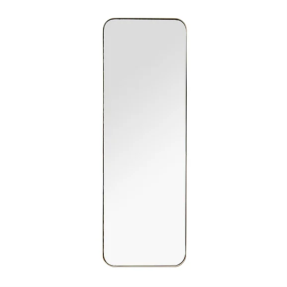 UMA Gold Metal Room Wall Mirror with Thin Frame, 13" x 2" x 36" | 61495