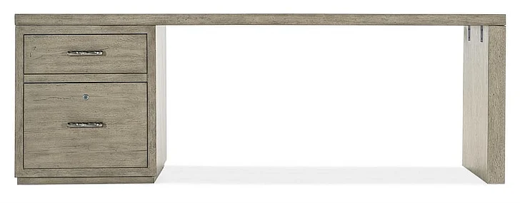 Hooker Furniture Linville Falls 84" Desk with One File Cabinet in Smoke Gray 6150-10915-85