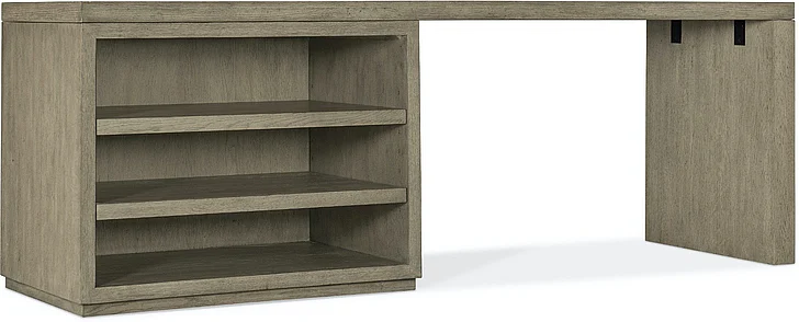Hooker Furniture Linville Falls 84" Desk with Open Desk Cabinet in Smoke Gray 6150-10916-85