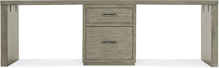 Hooker Furniture Linville Falls 96" Desk with 1 Centered File in Smoke Gray 6150-10924-85