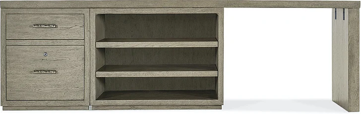 Hooker Furniture Linville Falls 96" Desk with File and Open Desk Cabinet in Smoke Gray 6150-10927-85