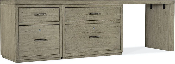 Hooker Furniture Linville Falls 96" Desk with File and Lateral File in Smoke Gray 6150-10928-85