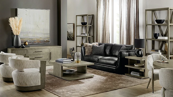 Hooker Furniture Linville Falls 3pc Occasional Living Room Set in Smoke Gray