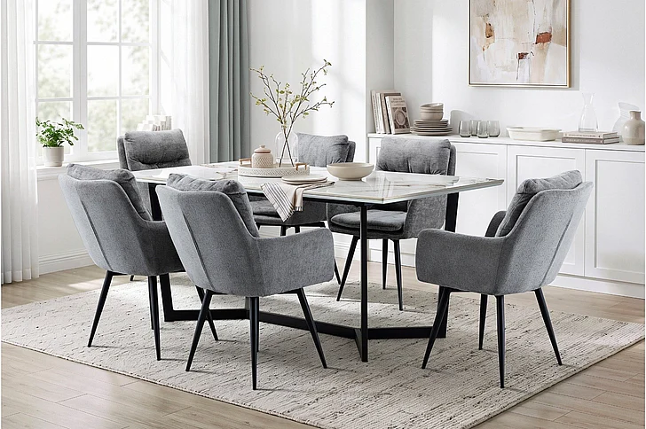 Homelegance Veneto 7pc Rectangular Dining Set in White