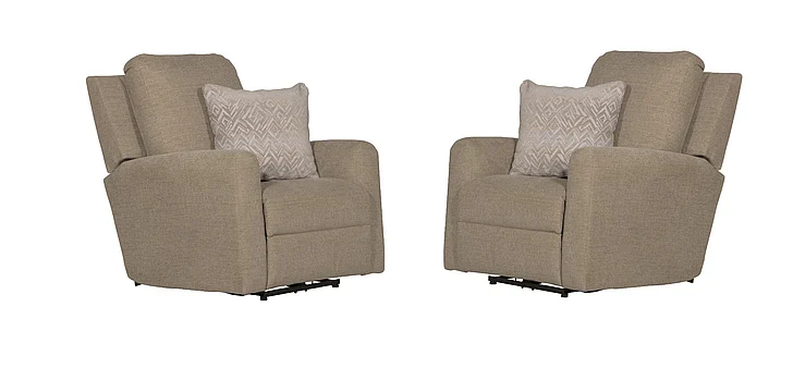 Catnapper Calvin Power Wall Hugger Recliner in Putty 616304 (Set of 2)