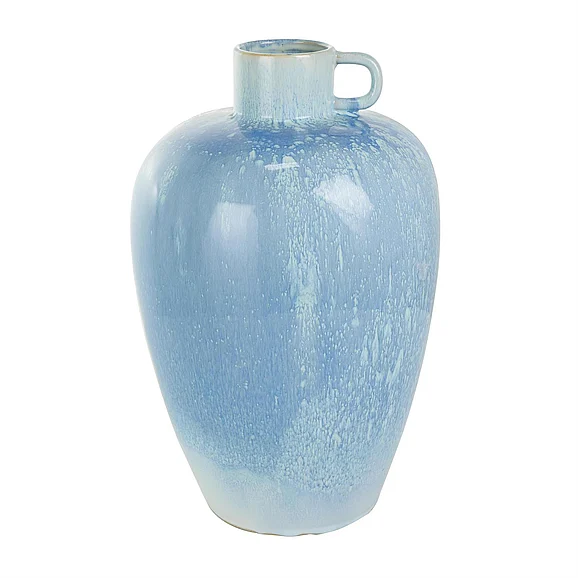 UMA Blue Ceramic Ombre Decorative Vase with Unique Texturing, 12" x 12" x 18" | 61784 CLOSEOUT