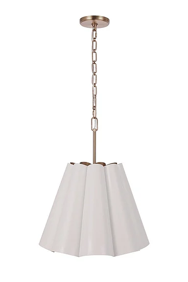 Craftmade Poppie 3 Light 18" Pendant in White/Satin Brass 61793-WSB