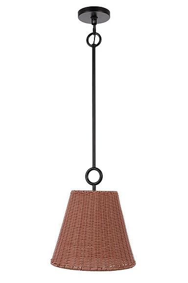 Craftmade Kirsten 1 Light 12" Pendant in Flat Black 61891-FB