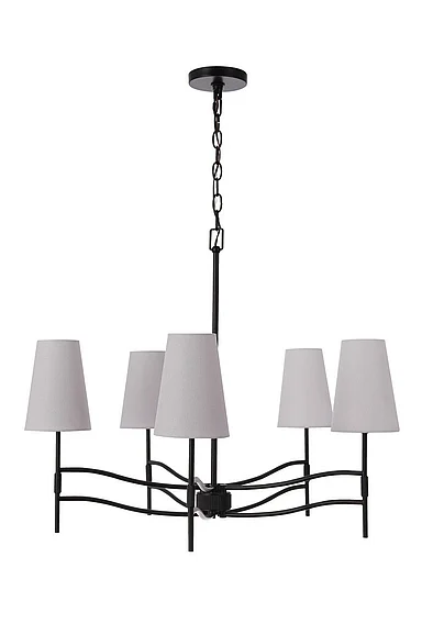Craftmade Astor 5 Light Chandelier in Flat Black 61925-FB