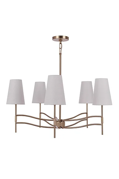 Craftmade Astor 5 Light Chandelier in Satin Brass 61925-SB