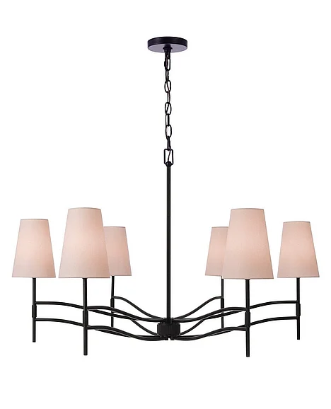 Craftmade Astor 6 Light Chandelier in Flat Black 61926-FB
