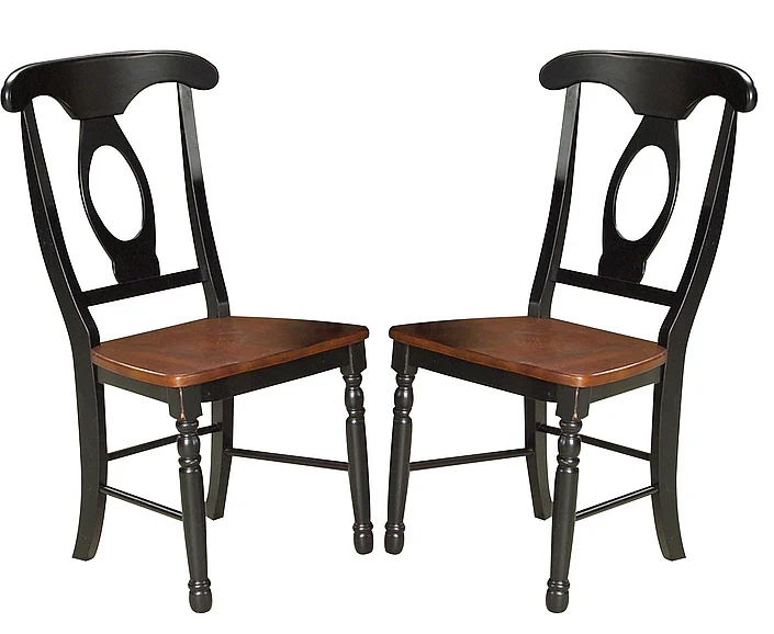 British Isles Napoleon Side Chair in Oak/Black (Set of 2) BRIOB285K