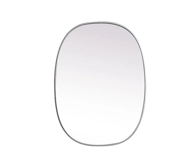 Elegant Metal Frame Oval Mirror 27X36 In. in Silver MR2B2736SIL