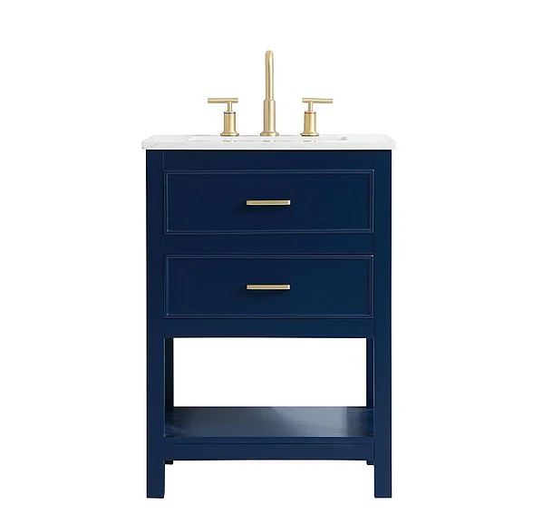 Elegant 24 In. Single Bathroom Vanity in Blue VF19024BL