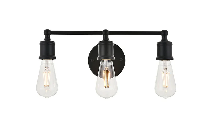 Elegant Serif 3 Light Black Wall Sconce LD4028W16BK