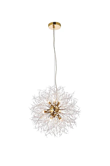 Elegant Solace 9 Lights Gold Pendant 3507D18G