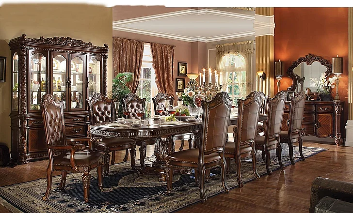 Acme Vendome 11PC Double Pedestal Dining Room Set in Cherry