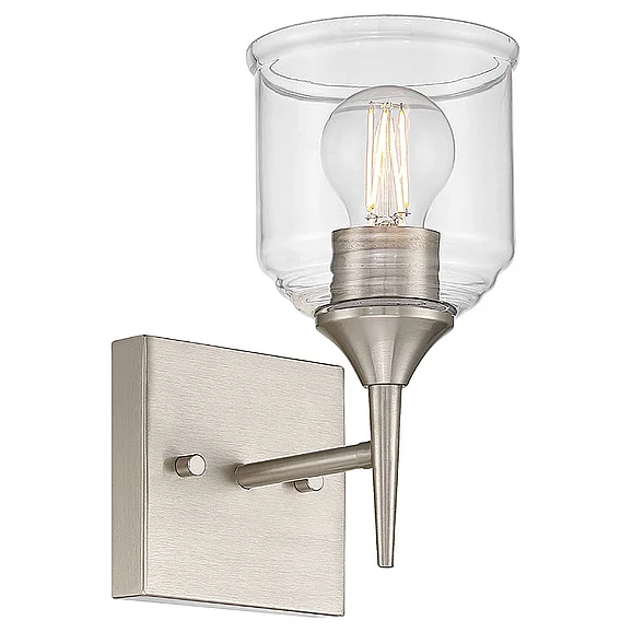 Access Lighting Beacon 1 Light Wall Sconce in Brushed Steel/Clear 62001-BS/CLR