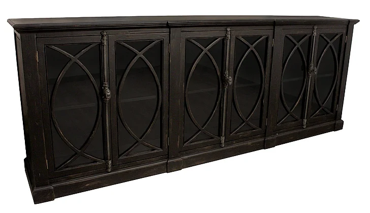 Moti Furniture Wheatstone 6-Door Sideboard in Antique Black 62009010