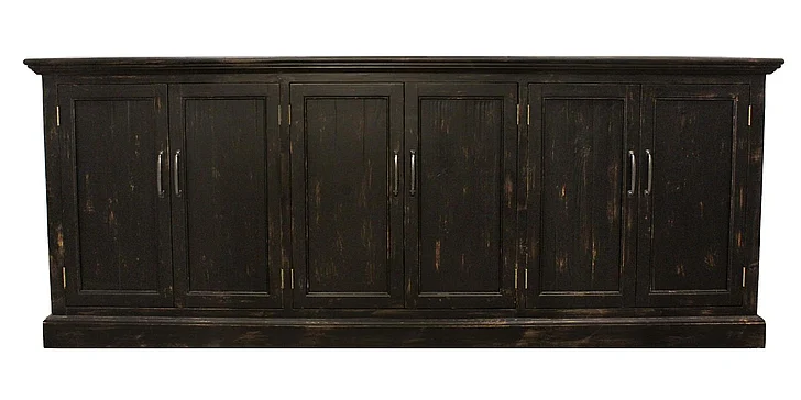 Moti Furniture Manhattan Beach 6-Door Sideboard in Antique Black 62009011