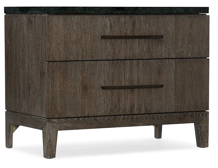 Hooker Furniture Miramar Aventura San Marcos Stone Top Nightstand in Dark Wood 6202-90015-DKW